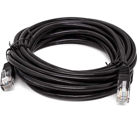 Патч-корд кабель Filum u/utp 5e кат, 5м 26awg(7x0,16 мм), омедненный алюминий (cca), pvc, чёрный FL-U5-5M-BK