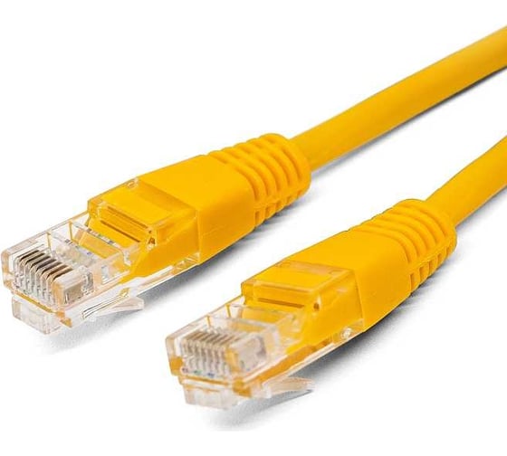 Патч-корд кабель Filum u/utp 5e кат, 7,5м 26awg(7x0,16 мм), чистая медь, pvc, жёлтый FL-U5-C-7,5M-Y