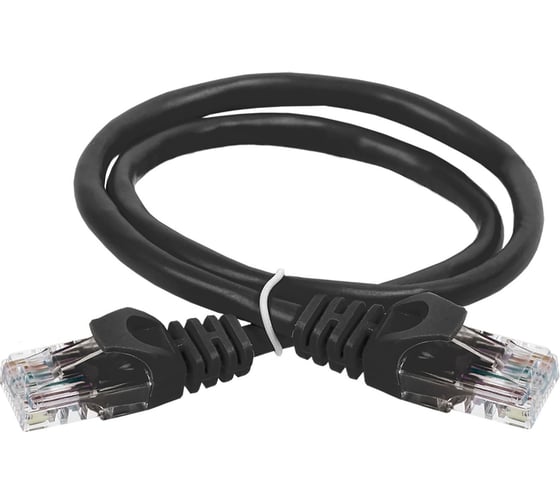 Шнур коммутационный кат.5е utp 0,5м черный GENERICA PC09-C5EU-05M-G