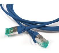 Патч-корд Hyperline s/ftp, экранированный, категория 6a (100 fluke component tested), 30awg, lszh, 1 м, синий 445809
