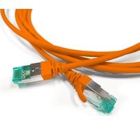 Патч-корд Hyperline s/ftp, экранированный, категория 6a (100 fluke component tested), 30awg, lszh, 5 м, оранжевый 445839