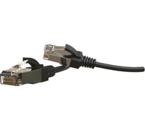 Патч-корд Hyperline s/ftp, экранированный, категория 6 (100 fluke component tested), 28awg, lszh, 3 м, черный 445780