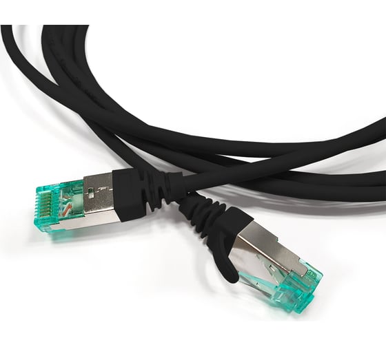 Патч-корд Hyperline u/utp, cat.6a (100 fluke component tested), 10g, lszh, 5 м, черный 490061