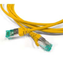 Патч-корд Hyperline s/ftp, экранированный, категория 6a (100 fluke component tested), 30awg, lszh, 5 м, желтый 445841