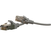 Патч-корд Hyperline s/ftp, экранированный, категория 6 (100 fluke component tested), 28awg, lszh, 1.5 м, серый 445640