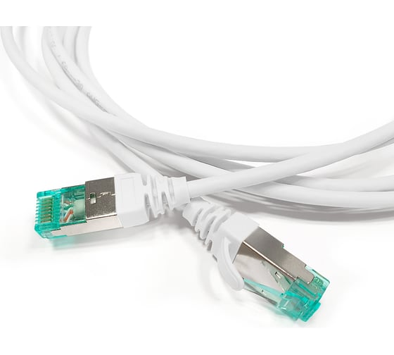Патч-корд Hyperline u/utp, cat.6a (100 fluke component tested), 10g, lszh, 3 м, белый 490059