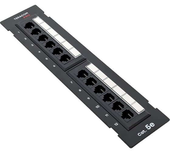 Настенная неэкранированная патч-панель EKF teracom pro cat.5e utp 12 портов rj-45 dual idc TRP-WPP-5EUTP-12