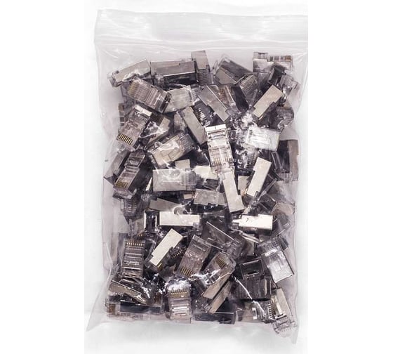 Коннектор Filum rj-45, 6 кат, 8p8c, экран, 50 мкм, универсальный, для одножильного и многожильного кабеля, уп/100 шт FL-NA-PLUG6-3