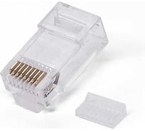 Коннектор Filum rj-45, 5e кат, со вставкой, 8p8c, 30 мкм, универсальный, для одножильного и многожильного кабеля, упаковка 100 шт FL-NA-PLUG5E-3