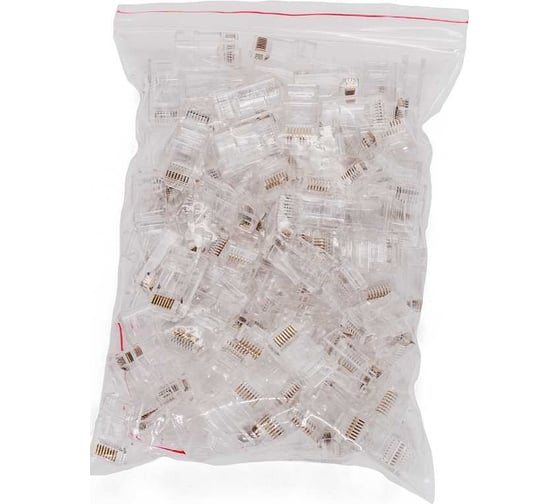 Коннектор Filum rj-45, 6 кат, со вставкой, 8p8c, 30 мкм, универсальный, для одножильного и многожильного кабеля, упаковка 100 шт FL-NA-PLUG6-2