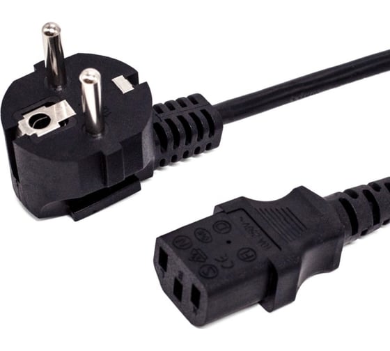 Кабель питания FL-PC-SH90/C13-C1-1.8-BK ПВС-АП 3x1.0 CEE 7/7(Schuko) угловая - C13, 220/250В, 10А, чёрный, 1.8м Filum 00-00882935