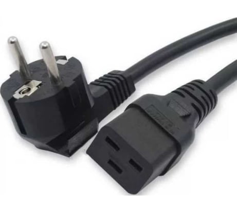 Кабель питания FL-PC-SH90/C19-C-1.8-BK ПВС-АП 3x1.5 CEE 7/7(Schuko) угловая - C19, 220/250В, 16А, чёрный, 1.8м Filum 00-00845725