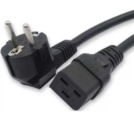 Кабель питания FL-PC-SH90/C19-C3-1.8-BK ПВС-АП 3x2.5 CEE 7/7(Schuko) угловая - C19, 220/250В, 16А, чёрный, 1,8м Filum 00-00974708
