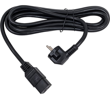 Кабель питания FL-PC-SH90/C19-C3-3.0-BK ПВС-АП 3x2.5 CEE 7/7(Schuko) угловая - C19, 220/250В, 16А, чёрный, 3м Filum 00-00974709