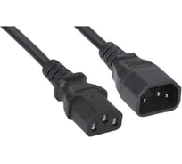 Кабель питания FL-PC10-C13-C14-0.6M С13- C14, 3х0.75мм², 220В, 10A, чёрный, 0.6 м. Filum 00-01010426