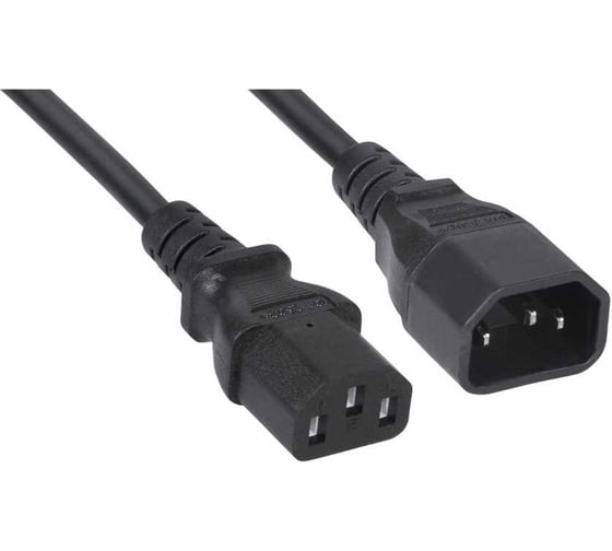 Кабель питания FL-PC10-C13-C14-0.6M С13- C14, 3х0.75мм², 220В, 10A, чёрный, 0.6 м. Filum 00-01010426