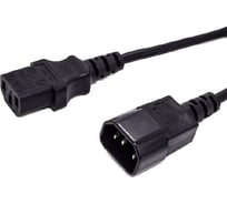 Кабель питания Filum с13- c14, 3x1 мм², 220в, 10a, чёрный, 1 м FL-PC16-C13-C14-1M