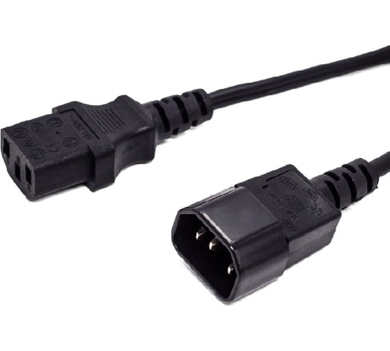 Кабель питания Filum с13- c14, 3x1 мм², 220в, 10a, чёрный, 1 м FL-PC16-C13-C14-1M 1
