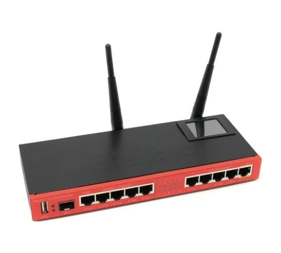 Беспроводной маршрутизатор Mikrotik 2.4 ггц, 802.11b/g/n, mimo 2x2, 5х gigabit ethernet, 5x ethernet, 1x sfp RB2011UiAS-2HnD-IN