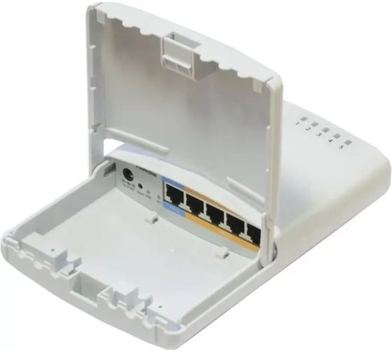 Маршрутизатор Mikrotik powerbox with 650mhz cpu, 64mb ram, 5xlan (four with poe out), routeros l4, outdoor case, psu, poe, mounting set RB750P-PBr2
