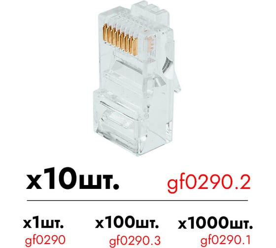 Разъем RJ-45 Giraffe GF-RJ45 уп. 10шт gf0290.2