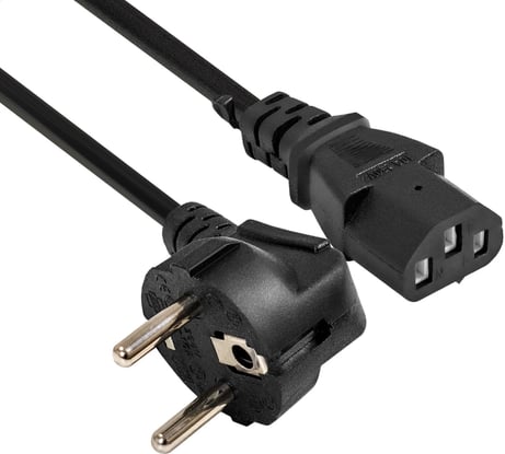 Кабель питания ExeGate Power PC-3P Евровилка угловая Schuko-C13, VDE-250V-3*1.5mm2, медь, черный, 10A, 3м 295578