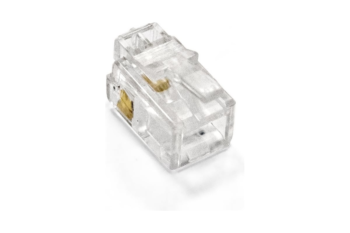 Коннектор ExeGate PL11-4P4C-100 RJ-11 телефонный разъем 4P4C, золотое ...