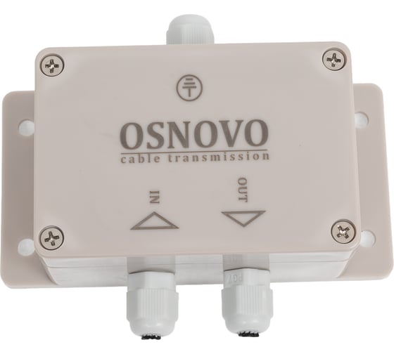 Уличное устройство грозозащиты для локальной вычислительной сети OSNOVO SP-IP/1000PW(ver2) (скорость до 1000 Мб/с) с защитой линий PoE (af/at, методы A + B, контакты 1/2, 3/6, 4/5, 7/8) sct1147 1
