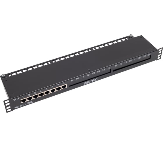 Устройство грозозащиты для локальной вычислительной сети OSNOVO SP-IP8/1000R (скорость до 1000 Мбит/с) на 8 портов sct1485