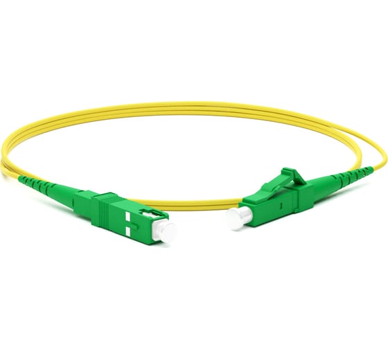 Волоконно-оптический патч-корд (шнур) Hyperline FC-S2-9-LC/UR-SC/AR-H-0.5M-LSZH-YL SM 9/125 (OS2), LC/UPC-SC/APC, 2.0 мм, simplex, LSZH, 0.5 м 249705