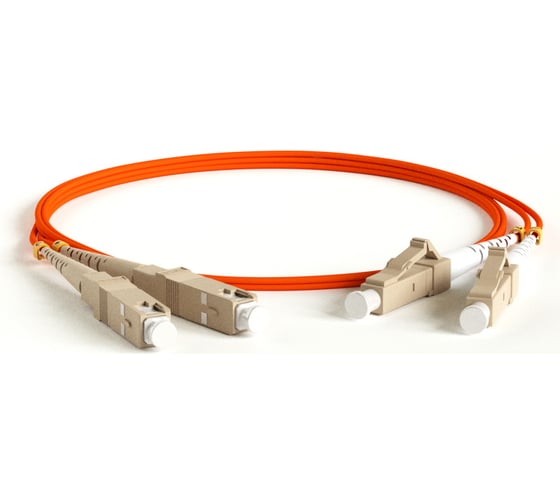 Волоконно-оптический патч-корд (шнур) Hyperline FC-D2-50-LC/PR-SC/PR-H-50M-LSZH-OR MM 50/125, LC-SC, 2.0 мм, duplex, LSZH, 50 м 245301 1