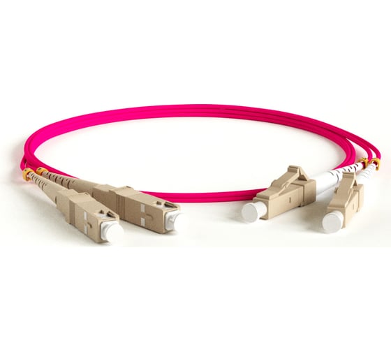 Волоконно-оптический патч-корд (шнур) Hyperline mm 50/125(om4), lc-sc, duplex, 10g, lszh, 10 м 243539