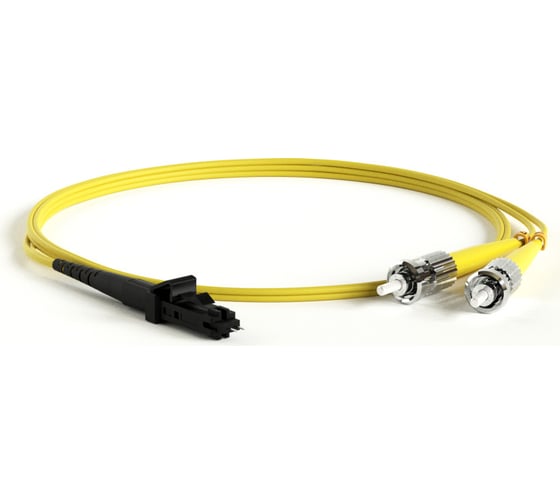 Волоконно-оптический патч-корд (шнур) Hyperline FC-D2-9-MTRJM/UR-ST/UR-H-5M-LSZH-YL SM 9/125 (OS2), ST-MTRJ(папа), 2.0 мм, duplex, LSZH, 5 м 28142 1