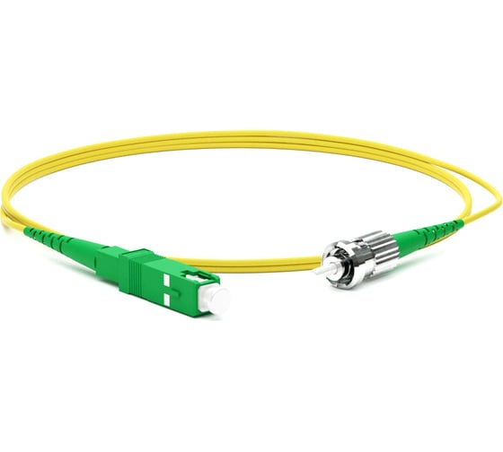 Волоконно-оптический патч-корд (шнур) Hyperline FC-S2-9-SC/AR-ST/AR-H-5M-LSZH-YL SM 9/125 (OS2), SC/APC-ST/APC, 2.0 мм, simplex, LSZH, 5 м 250712 1