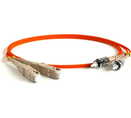Волоконно-оптический патч-корд (шнур) Hyperline FC-D2-62-SC/PR-ST/PR-H-0.5M-LSZH-OR MM 62.5/125, ST-SC, 2.0 мм, duplex, LSZH, 0.5 м 378172 1