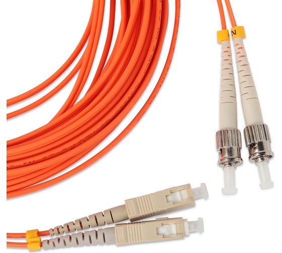 Волоконно-оптический патч-корд (шнур) Hyperline FC-D2-62-SC/PR-ST/PR-H-50M-LSZH-OR MM 62.5/125, ST-SC, 2.0 мм, duplex, LSZH, 50 м 244152