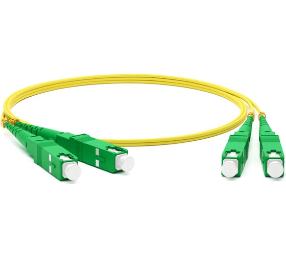 Волоконно-оптический патч-корд (шнур) Hyperline FC-D2-9-SC/AR-SC/AR-H-10M-LSZH-YL SM 9/125 (OS2), SC/APC-SC/APC, 2.0 мм, duplex, LSZH, 10 м 245045 1