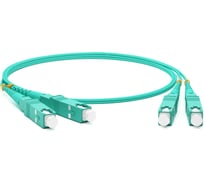 Волоконно-оптический патч-корд (шнур) Hyperline FC-D2-503-SC/PR-SC/PR-H-1.5M-LSZH-AQ MM 50/125(OM3), SC-SC, 2.0 мм, duplex, 10G/40G, LSZH, 1.5 м 362205