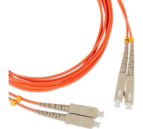 Волоконно-оптический патч-корд (шнур) Hyperline FC-D2-62-SC/PR-SC/PR-H-50M-LSZH-OR MM 62.5/125, SC-SC, 2.0 мм, duplex, LSZH, 50 м 247599 1