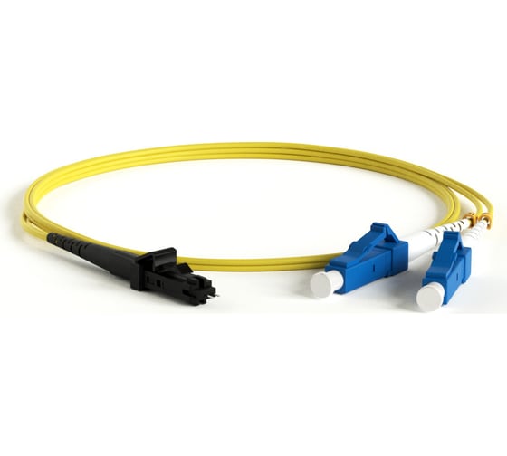 Волоконно-оптический патч-корд (шнур) Hyperline FC-D2-9-LC/UR-MTRJM/UR-H-5M-LSZH-YL SM 9/125 (OS2), MTRJ(папа)-LC, 2.0 мм, duplex, LSZH, 5 м 28215