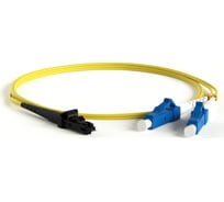 Волоконно-оптический патч-корд (шнур) Hyperline FC-D2-9-LC/UR-MTRJM/UR-H-1M-LSZH-YL SM 9/125 (OS2), MTRJ(папа)-LC, 2.0 мм, duplex, LSZH, 1 м 28186