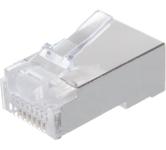 Коннектор RJ-45 TWT 8P8C FTP категория 5e, экранированный, универсальный, 100 шт. в упаковке PL45/S-8P8C