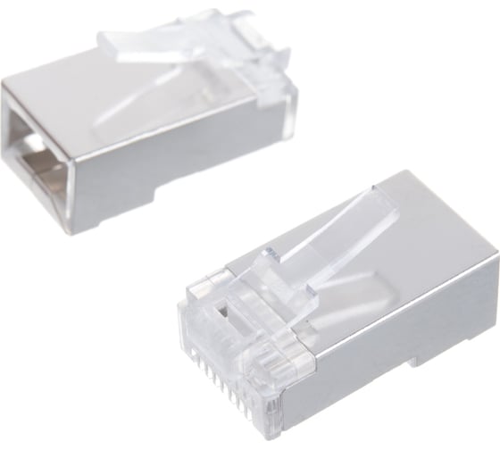 Коннектор RJ-45 TWT 8P8C FTP категория 5e, экранированный, универсальный, 100 шт. в упаковке PL45/S-8P8C