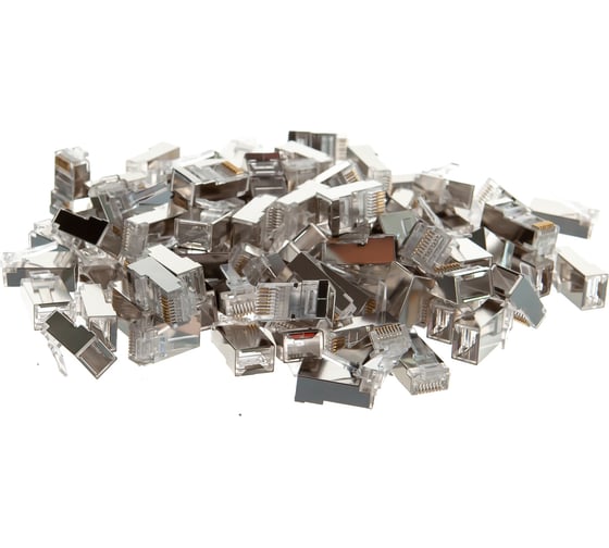 Коннектор RJ45 TWT STP 8P8C, универсальный, со вставкой, cat.6, 100 шт. PL45/S-8P8C-6V