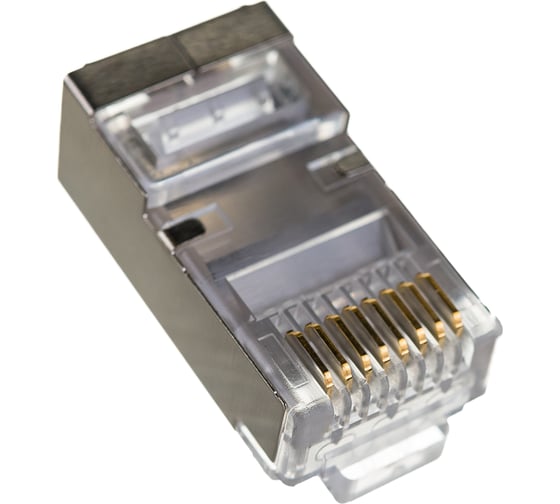 Коннектор RJ45 TWT STP 8P8C, универсальный, со вставкой, cat.6, 100 шт. PL45/S-8P8C-6V