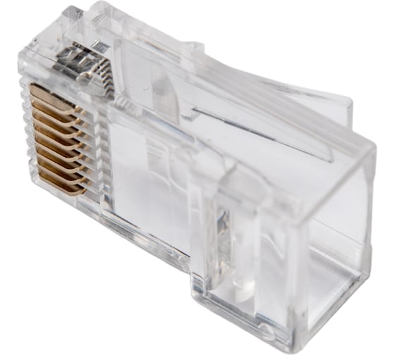 Коннектор RJ-45 TWT 8P8C UTP категория 5e, универсальный, со вставкой, 100 шт. в упаковке PL45-8P8C-V
