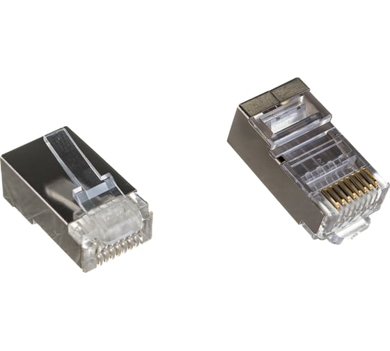 Коннектор RJ-45 TWT 8P8C FTP категория 6, экранированный, универсальный, 100 шт. в упаковке PL45/S-8P8C-6