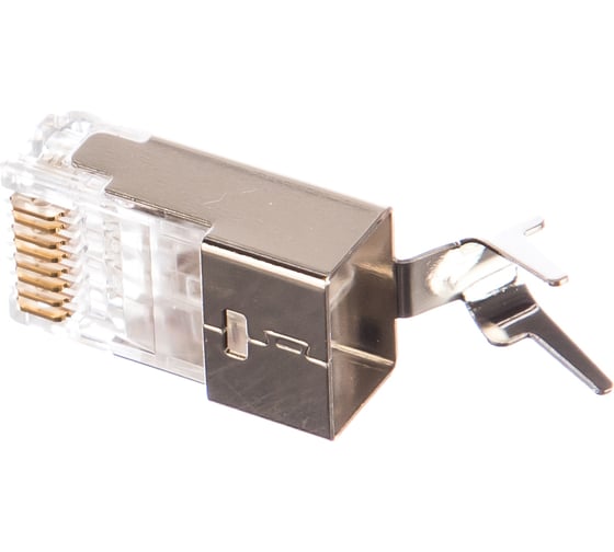 Коннектор RJ-45 TWT FTP 8P8C категория 6А, экранированный, универсальный, со вставкой 100 шт PL45/S-8P8C-6A