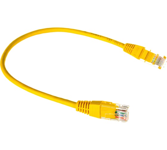Патч-корд TWT RJ45-RJ45, 4 пары, UTP, категория 5е, 0.3 м, желтый, 45-45-0.3-YL