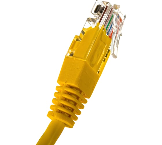 Патч-корд TWT RJ45-RJ45, 4 пары, UTP, категория 5е, 0.3 м, желтый, 45-45-0.3-YL